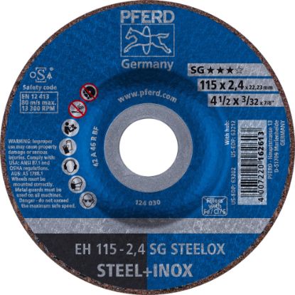 Picture of Pferd 4-1/2 X 3/32 X 7/8 T27 C/O Whl A46 R Sg-Inox Part# - 63202