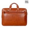 Picture of THE CLOWNFISH Glamour Faux Leather Slim Expandable 15.6 inch Laptop Messenger Bag Briefcase (Tan)