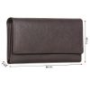 Picture of The Clownfish Jenessa Collection Genuine Leather Womens Wallet Clutch Ladies Purse with Multiple Card Slots & ID Card Window (Dark Chocolate Brown)