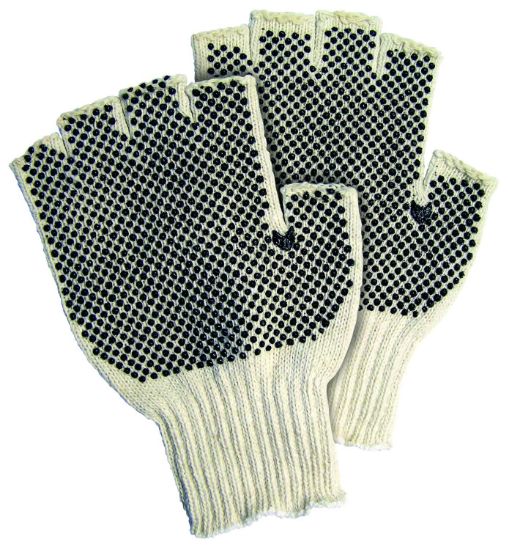 Picture of Mcr Safety Reg Wt Cot/Poly Fingerless Pvc-2 Sided Dots Part# - 9508Sm