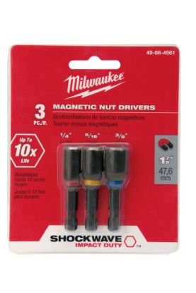 Picture of Milwaukee® Tool 3Pc Shockwave 1-7/8" Magdrv Set 1/4"-5/16"-3/8" Part# - 49-66-4561