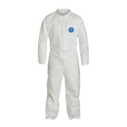 Picture of Dupont Tyvek Coverall Open Wrists Ankles Wht Vend Pack Part# - D15221356