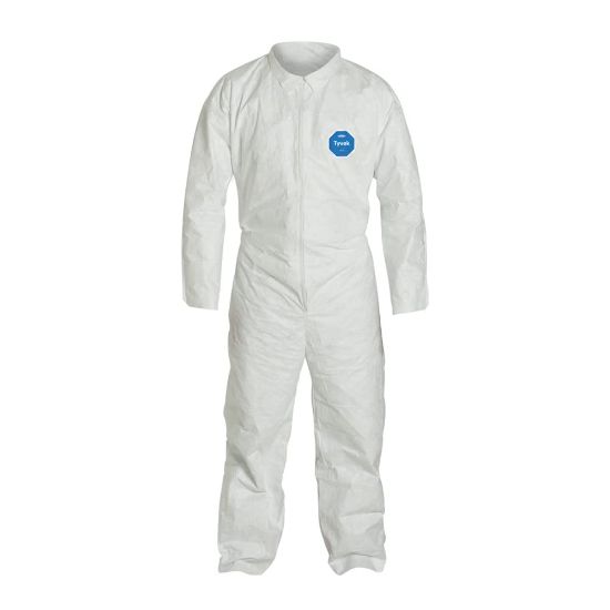 Picture of Dupont Tyvek Coverall Open Wrists Ankles Wht Vend Pack Part# - D15221356