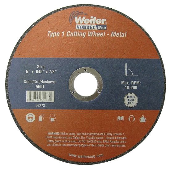 Picture of Weiler® 6 X 045 Wolv Ty27 Cut Whl  Wa60S  7/8 Ah Part# - 56283