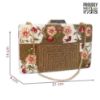 Picture of THE CLOWNFISH Senorita Collection Womens Party Clutch Ladies Wallet Evening Bag with Fashionable Beads Work and Floral Embroidered Design (Brown)