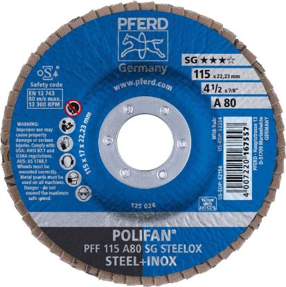 Picture of Pferd 4-1/2 X 7/8 Polifan Sg Alu Ox Flat 80G Part# - 62154