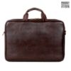 Picture of The Clownfish Icon Faux Leather 14 inch Laptop Messenger Bag Briefcase (Dark Brown)