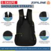 Picture of Zipline Polyester 33Ltr Laptop Bags Backpack for Men and Women college girls boys fits 15.6 inch laptop (Black)