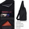 Picture of WildHorn Sling Crossbody Bag for Men, Stylish Chest Shoulder Bag for Men & Women, Adjustable Strap for Commuting Travel Outdoor Activities (Black)