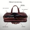 Picture of WildHorn Leather 15.5 inch Laptop Messenger Bag for Men I Padded Laptop Compartment I Carry Handles with Adjustable Strap I Extra Zip Compartments I DIMENSION : L-15.5 inch W-4 inch H-11 inch