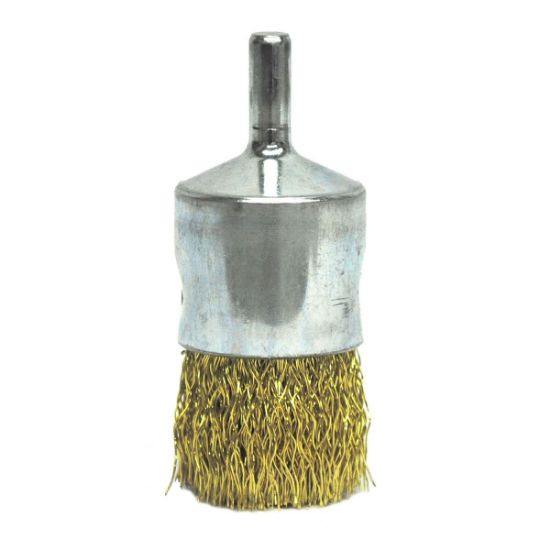 Picture of Weiler® 1" Crimped Wire End Brush- .0118 Brass (Eba-22) Part# - 10091