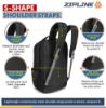 Picture of Zipline Laptop Backpack for Men & Women college girls boys fits 15.6 inch laptop macbook pro/tablet polyester 35 ltr (1 Unit Black Laptop Backpack)