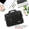 Picture of Zipline Office Faux Leather SMALL laptop bag for Men - Fits 13 inch Laptop/Tablet Messenger Bags For Mens (1-Black Bag)