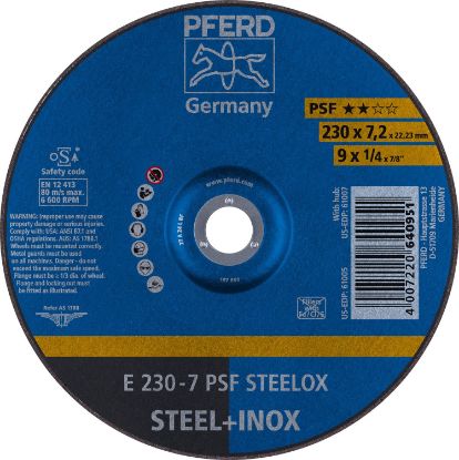 Picture of Pferd 9 X 1/4 X 7/8 T27 Gw A24L Psf-Inox Part# - 61005