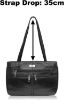 Picture of K London Leather Handbag, Ladies Designer Shoulder Bag, 3 Large Main Sections - Medium Size (KL_172_Black)