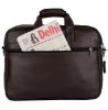 Picture of K London Dark Brown Artificial Leather Handmade Men & Women Laptop Bag Cross Over Shoulder Messenger Bag Office Bag (1102_darkbrn)