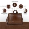 Picture of HAMMONDS FLYCATCHER Laptop Bag for Men - Genuine Leather Office Bag - Fits 14/15.6/16 Inch Laptop/MacBook - Brushwood Messenger Bag - Shoulder Bag & Backpack - Water Resistant - Hand Bag for Office