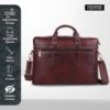 Picture of HAMMONDS FLYCATCHER Laptop Bag - Genuine Leather Brown - Men's Office Bag - Fits 14/15.6/16 Inch Laptop - Messenger & Shoulder Bag for Travel - Water-Resistant Executive Satchel Bag with Trolley Strap