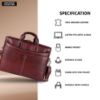Picture of HAMMONDS FLYCATCHER Laptop Bag for Men - Genuine Leather Messenger Bag for Office - Fits up to 16 Inch Laptop -Brown Shoulder Bag with Multiple Compartments - Executive Leather Bag for Work and Travel