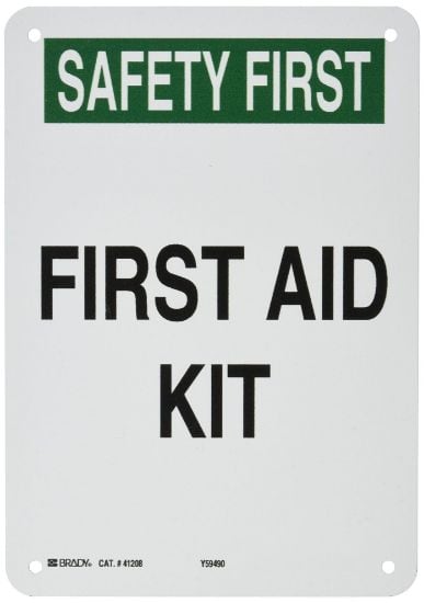 Picture of Brady® First Aid Sign  B-555  10In H X 7In W Part# - 41208