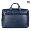 Picture of The Clownfish Glamour Faux Leather Slim Expandable 15.6 inch Laptop Messenger Bag Briefcase (Blue)