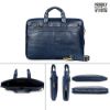 Picture of The Clownfish Glamour Faux Leather Slim Expandable 15.6 inch Laptop Messenger Bag Briefcase (Blue)