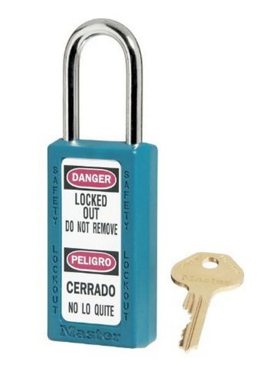 Picture of Master Lock® 6 Pin Tumbler Padlock Keyed Diff. Safety Lock Part# - 411Teal