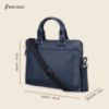 Picture of MAI SOLI Cooper Genuine Leather Laptop Bag For Men, Slim Laptop Messenger Bag with Shoulder Strap, Convertible Backpack For Office And Travel, Fits upto 15.6 -inch laptop - Navy Blue