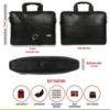 Picture of Zipline Office Faux Leather laptop bag for Men - Fits 14/15/15.6 inch Laptop/Tablet Messenger Bags For Mens & Women (1-Black Bag)