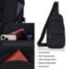 Picture of WildHorn Stylish Sling Crossbody Bag for Men,Chest Shoulder Bag for Men Women, Adjustable Strap for Commuting Travel Outdoor Activities (Black)