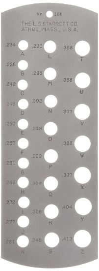 Picture of L.S. Starrett 198 Standard Letter Size Part# - 50718