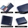 Picture of HAMMONDS FLYCATCHER Genuine Leather Wallets for Men, Croc Blue - RFID Protected Leather Wallet for Men - Mens Wallet with 6 Credit/Debit Card Slots - Purse for Men - Gift for Him