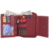 Picture of HAMMONDS FLYCATCHER Wallet for Women - Genuine Leather Ladies Wallet - Berry Red - 14 Card Slots - RFID Protection - 3 ID Card Slots - Women's Wallet - Button Closure - Daily Use, Women Money Purse