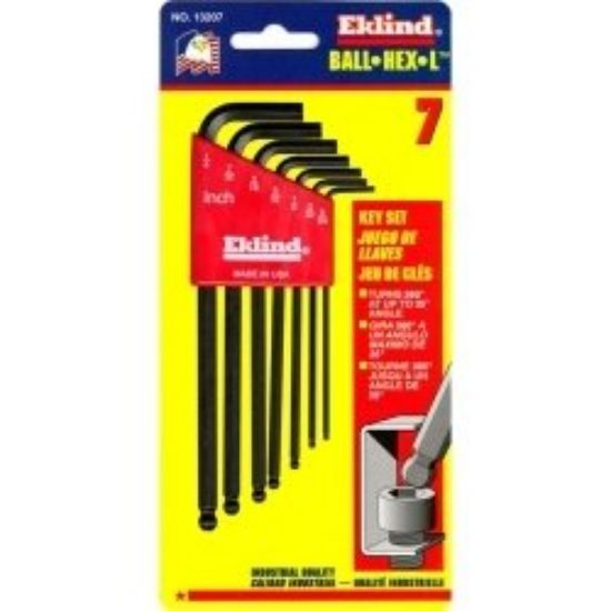 Picture of Eklind Tool 7-Pc Ball-Hex-L-Wrench Key Set Long Series Part# - 13207