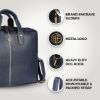 Picture of HAMMONDS FLYCATCHER Genuine Leather Laptop Bag for Men/Office Bag for Men, Royal Blue | Fits Upto 14 Inch Laptop/MacBook | Leather Bag with Shoulder Straps | Laptop Messenger Bag/Leather Bag for Men
