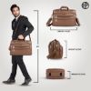 Picture of HAMMONDS FLYCATCHER Laptop Bag for Men - Genuine Leather Shoulder Bag for Office and Travel, Burlywood, Fits upto 16" Laptop, Water Resistant, Multiple Compartments, Messenger bag with Trolley Strap