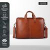 Picture of HAMMONDS FLYCATCHER Genuine Leather Laptop Bag for Men - Office Bag, Tan Color - Fits Up to 14/15.6/16 Inch Laptop/MacBook - Laptop Messenger Bags/Leather Bag for Men with Adjustable Shoulder Strap