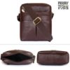 Picture of THE CLOWNFISH Royal Vegan Leather Unisex Office Sling Bag Crossbody Bag (Dark Brown)