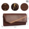 Picture of The Clownfish Ivana Series Womens Wallet Clutch Ladies Purse Sling Bag with Multiple Card Slots (Brown)