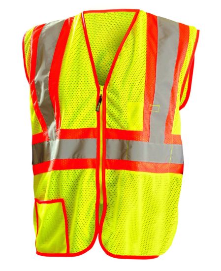 Picture of Occunomix Occulux 2 Tone Mesh Vestw/Zipper Large Part# - Lux-Ssclc2Z-Yl