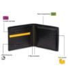 Picture of MAI SOLI NEO Genuine Leather Bifold Wallet for Men | RFID Protected Wallet | with Coin Pocket - Black/Yellow