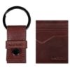 Picture of MAI SOLI Men's Card Holder & Key Ring Textured Leather Accessory Gift Set (Brown)
