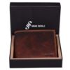 Picture of Mai Soli RFID Protected Dark Vintage Money Clip Bi-fold Leather Men's Wallet with Classy Gift Box- Brown