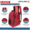 Picture of ZIPLINE Unisex Casual Polyester 36 L Red Backpack School Bag Mens Womens Boys Girls College Bag
