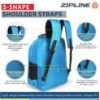 Picture of Zipline Stylish Casual 36L Standard Backpack School College Bag For Men Women Boys & Girls (1-Medium T-Blue Bag)
