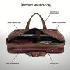 Picture of WildHorn Leather 15.5 Inch Laptop Messenger Bag for Men I Padded Laptop Compartment I Carry Handles with Adjustable Strap I Extra Zip Compartments I Dimension : L-15.5 Inch W-4 Inch H-11 Inch, Brown
