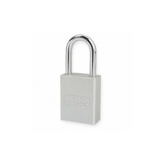 Picture of Master Lock® Anodized Alum Clr/Sil Safety Padlock. 1/4" Shack Part# - A1105Clr