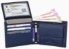 Picture of WildHorn Navy Leather Wallet for Men I Contrast Stitching I Handcrafted I 8 Card Slots I 1 Zipper & 2 Currency Compartments