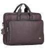Picture of K London Men's Messenger Bag Vegan Leather Trim | Padded Compartment & Storage Pockets | Lightweight | Travel-Friendly_ (Dark Brown)
