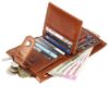 Picture of WildHorn Top Grain Leather Wallet for Men | Loop Closure | Ultra Strong Stitching I Zip Compartments with11Card Slots | 1 ID Window (Tan Crunch)
